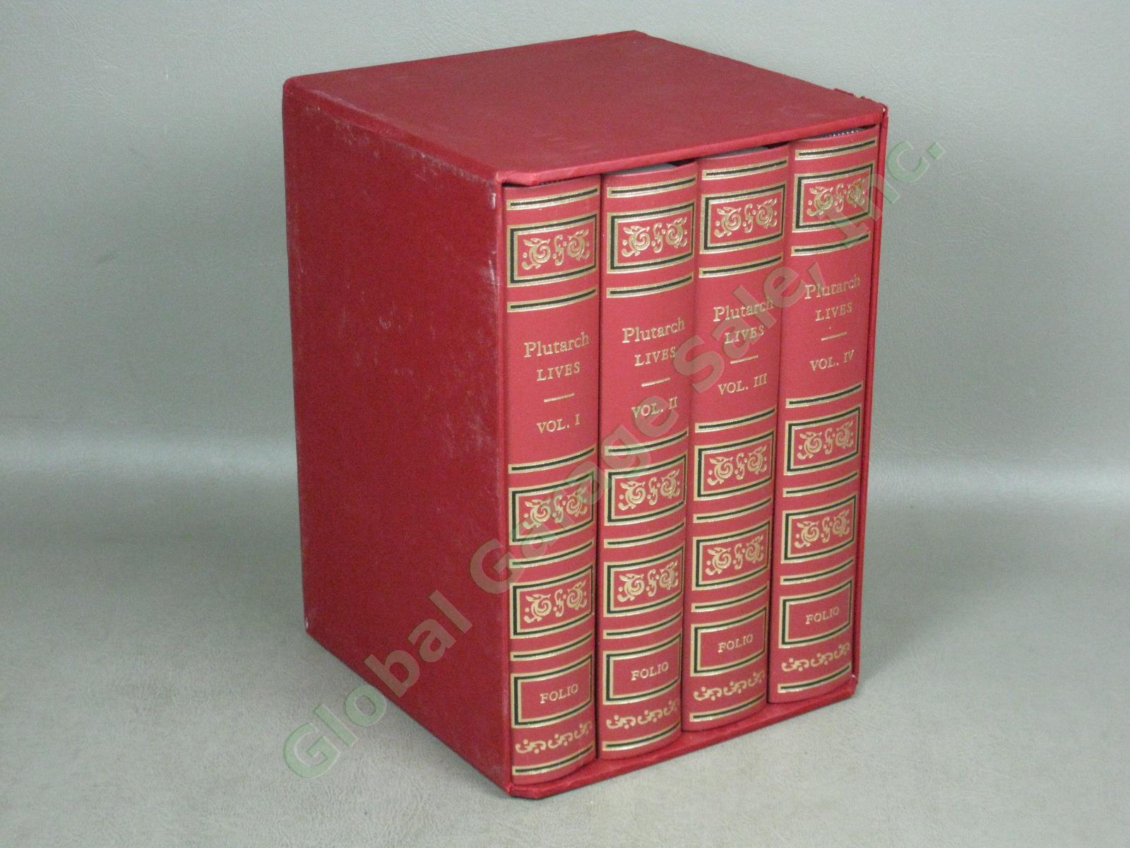 Plutarch Lives Folio Society 4-Volume Set I II III IV Hardcover Mint Condition!