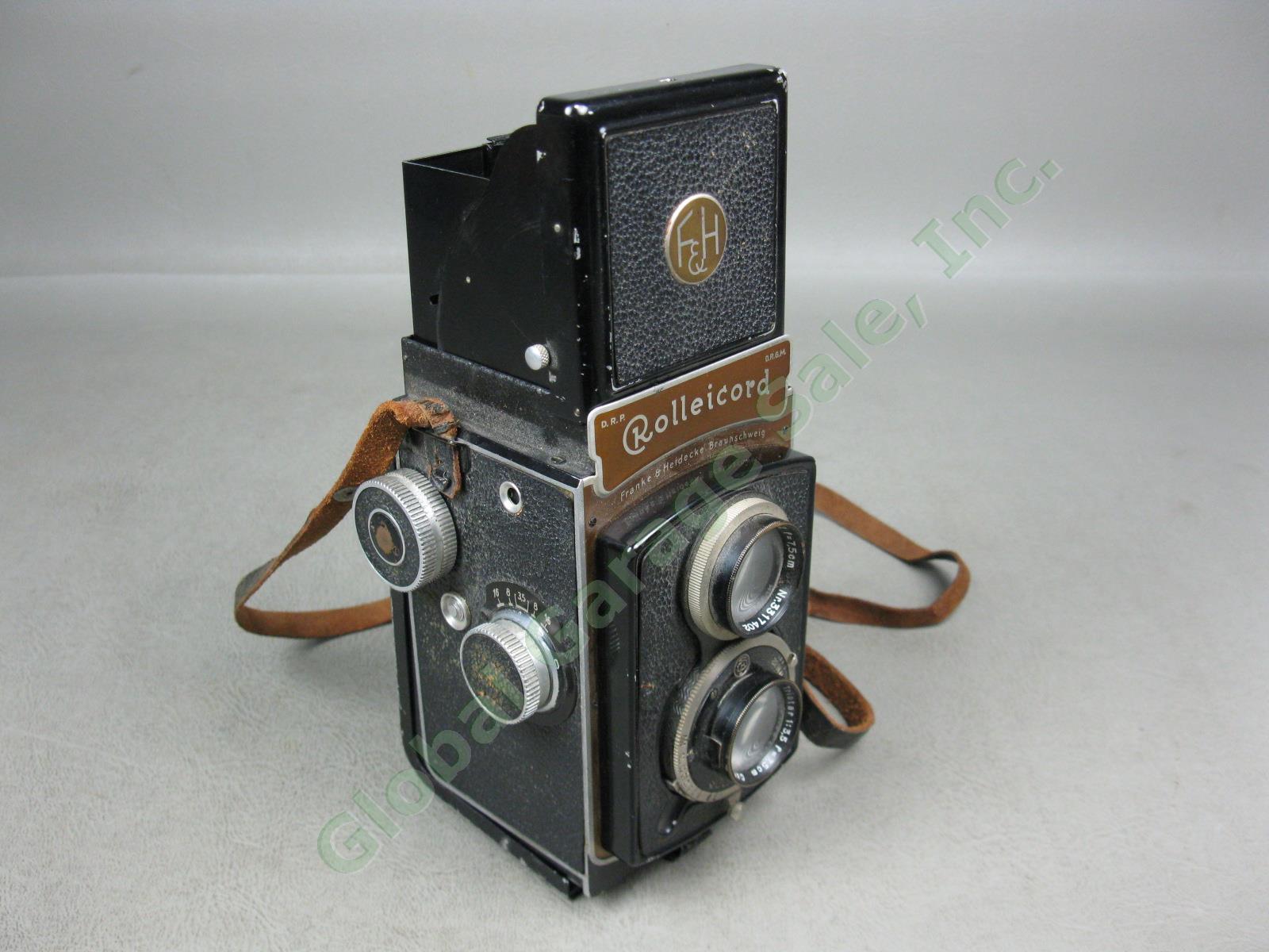 Vtg Rollei Rolleicord II Type 1 F&H Franke Heidecke Brown TLR Camera Carl Zeiss 1