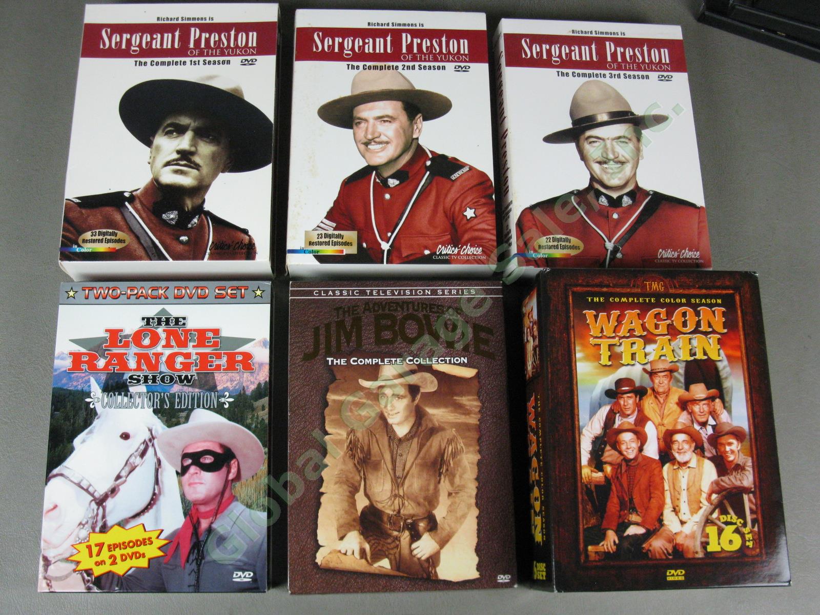 Lone Ranger Will Sonnett Wagon Train Jim Bowie Sergeant Preston DVD Lot Complete 3