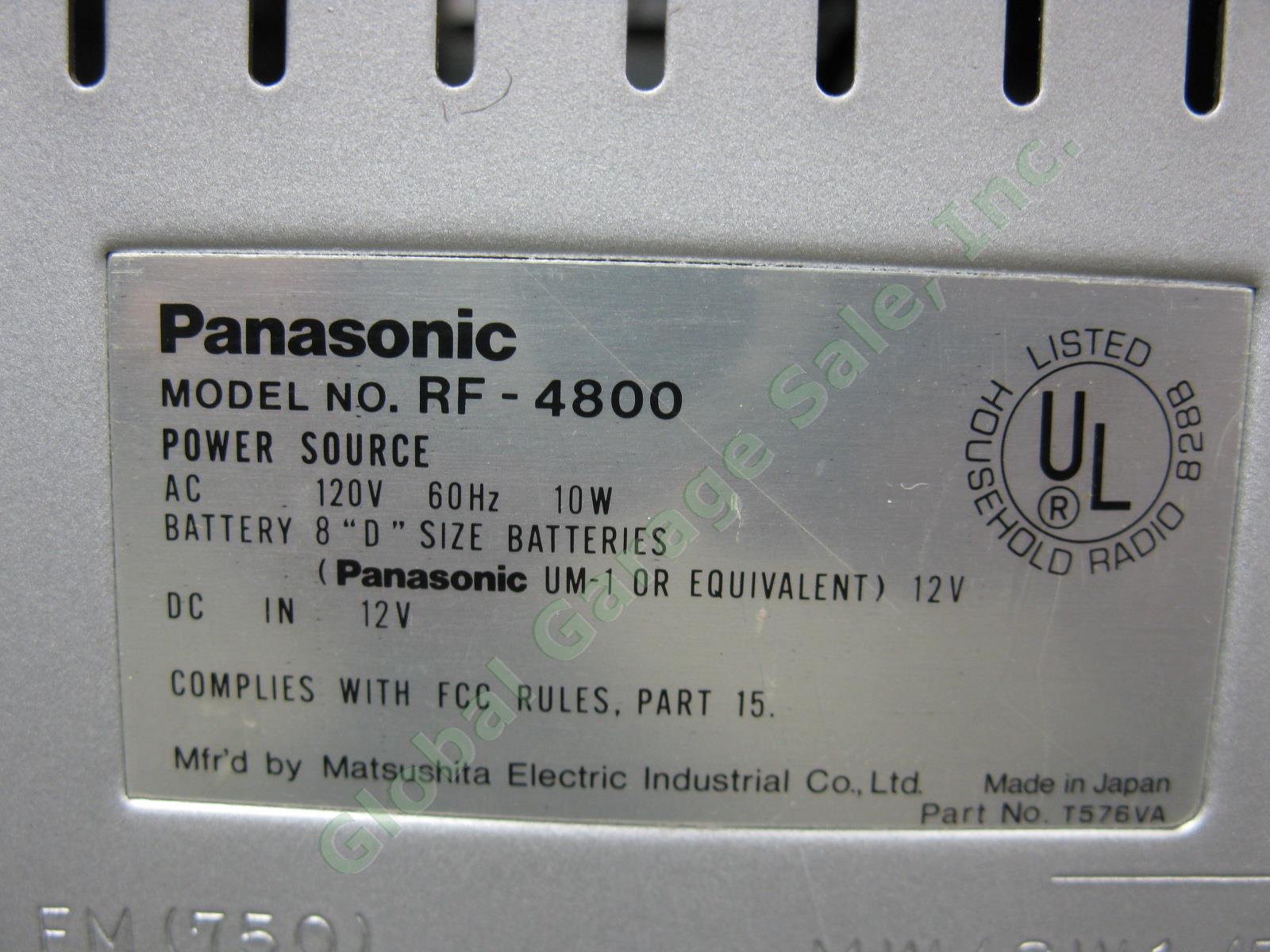 Panasonic RF-4800 FM-AM-SSB-CW 10-Band Shortwave Radio Communication Receiver NR 8