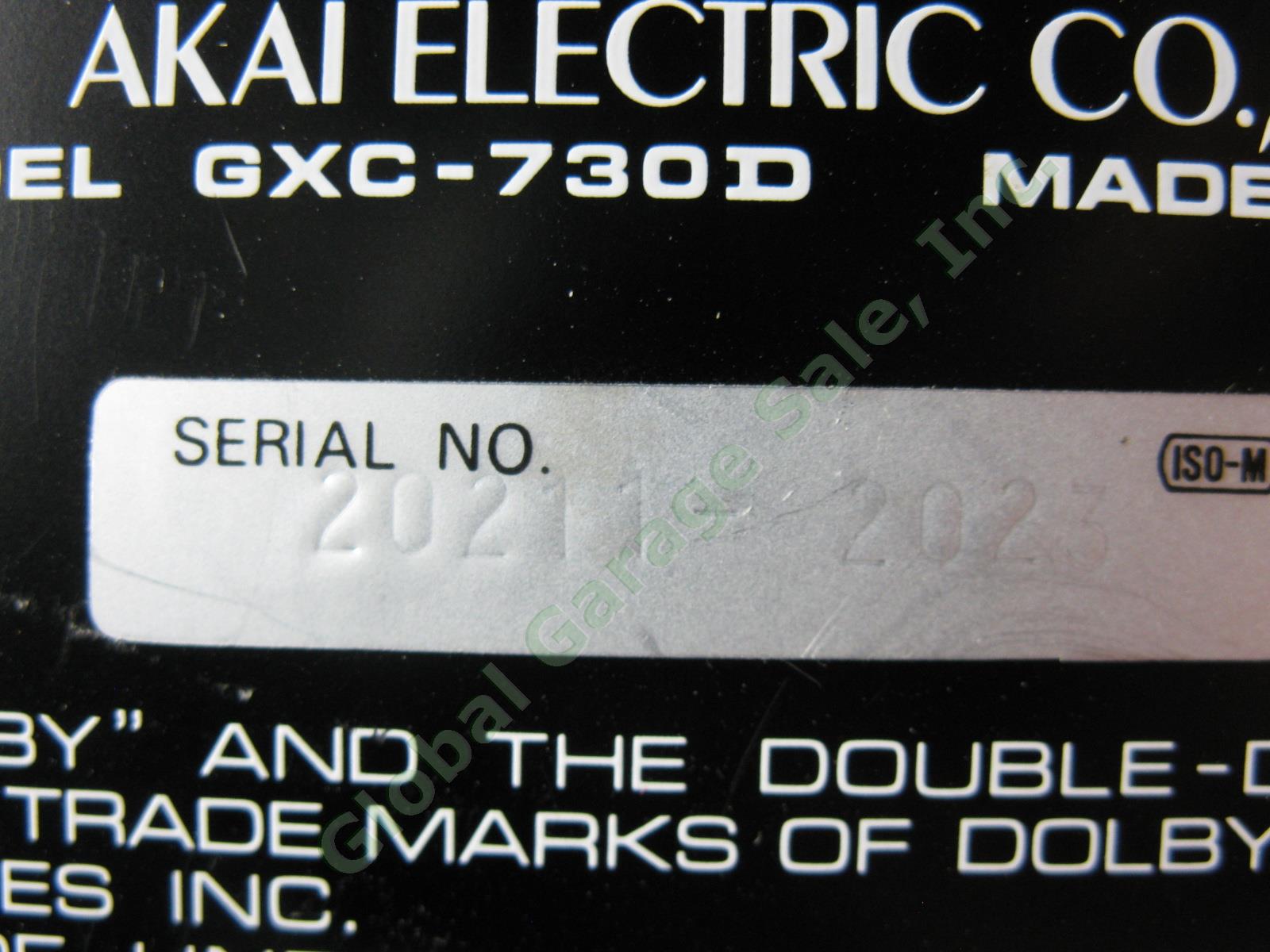 Akai GXC-730D Glass Ferrite Head Auto Reverse Stereo Cassette Tape Player Deck 8