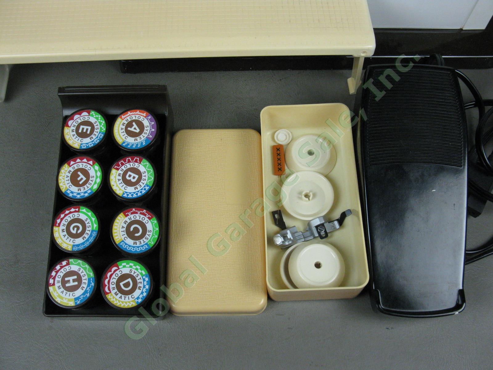Viking Husqvarna 6460 Sewing Machine W/ 8 Colormatic Cams Pedal Case Bundle Lot 1