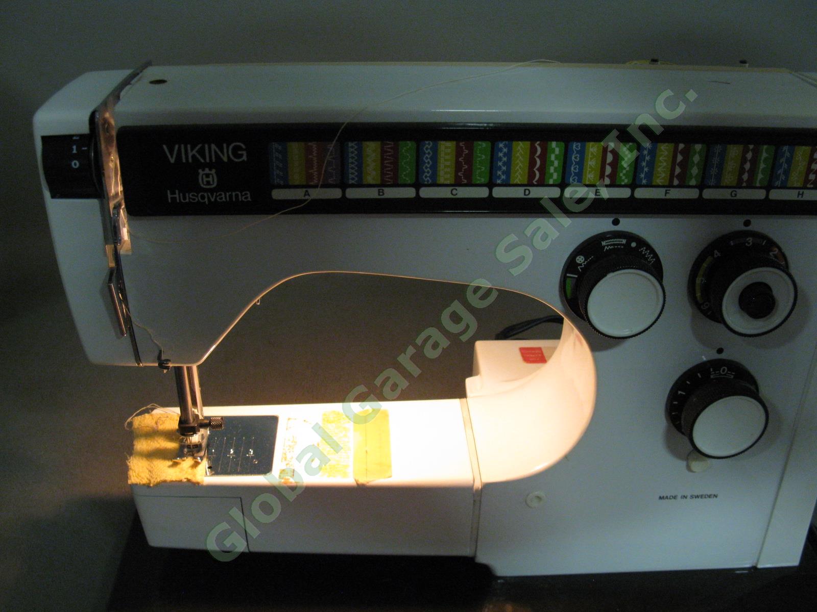 Viking Husqvarna 6460 Sewing Machine W/ 8 Colormatic Cams Pedal Case Bundle Lot 3