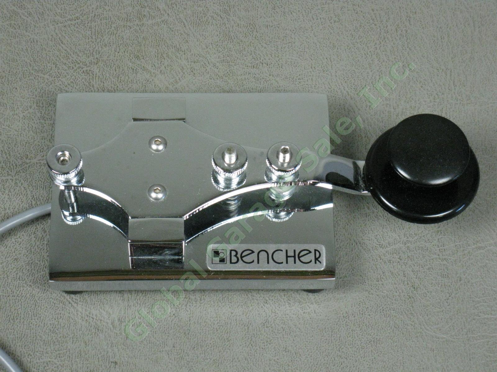 Bencher RJ-2 Chrome Straight Telegraph Key Bug Morse Code +Allen Wrench EXC COND 1