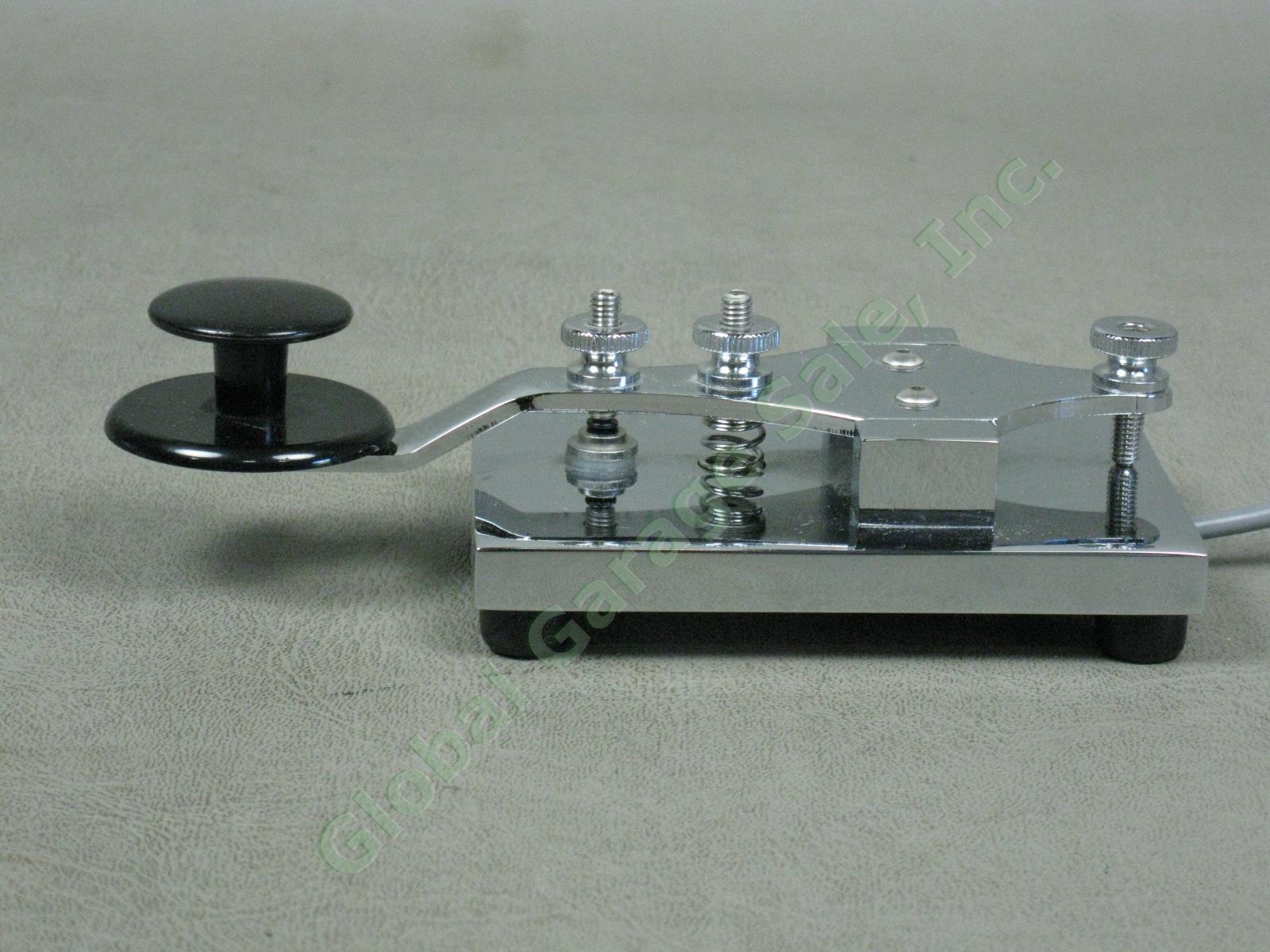 Bencher RJ-2 Chrome Straight Telegraph Key Bug Morse Code +Allen Wrench EXC COND 4