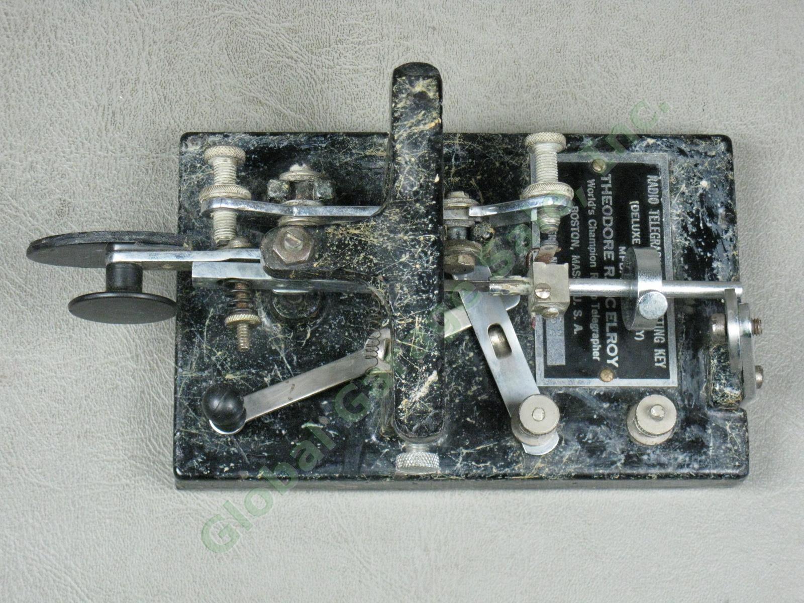 Vtg McElroy Radio Telegraph Transmitting Deluxe Mac Key Marble Base Morse Code 1