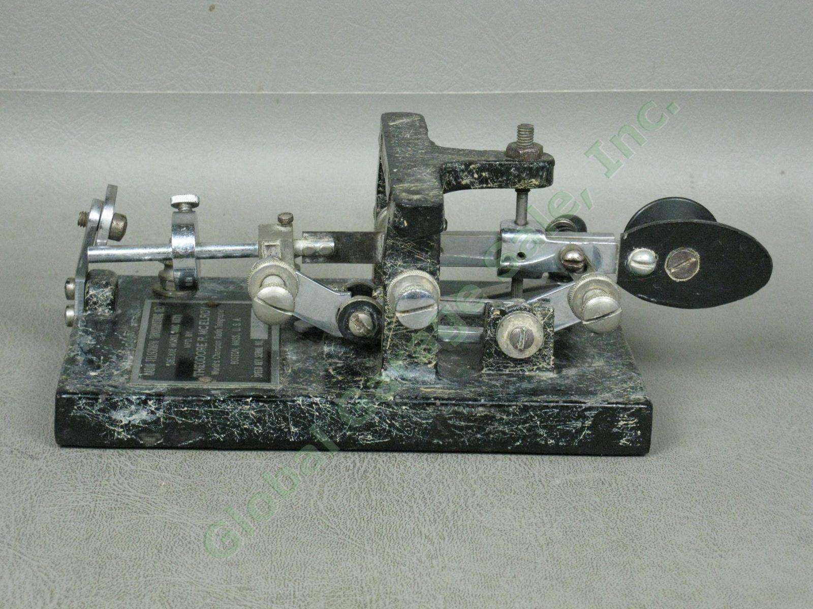 Vtg McElroy Radio Telegraph Transmitting Deluxe Mac Key Marble Base Morse Code 4