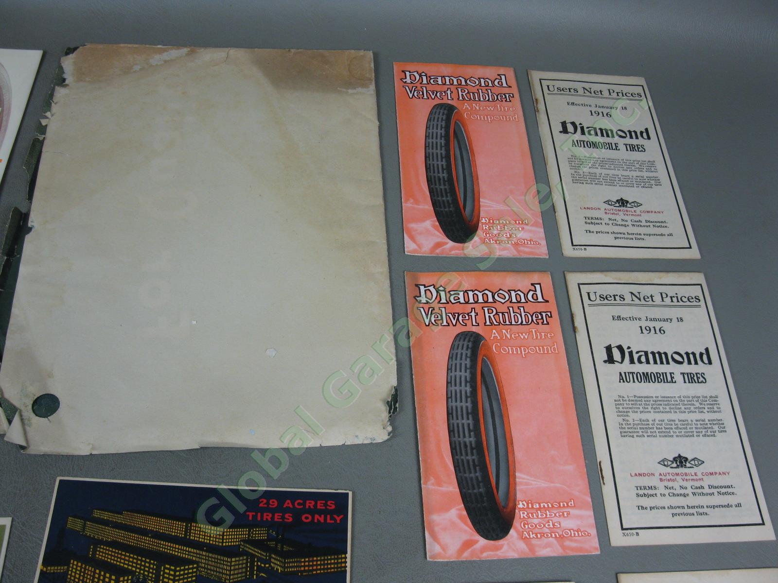 Vtg Antique Fisk Boy + Diamond Tire Advertisement Ephemera Lot Poster Brochures+ 4