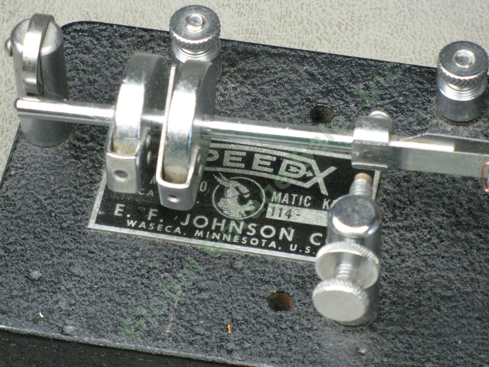 Vtg EF Johnson Speed-X Semi-Automatic Telegraph Key Bug Double Bulls Eye Paddle 6