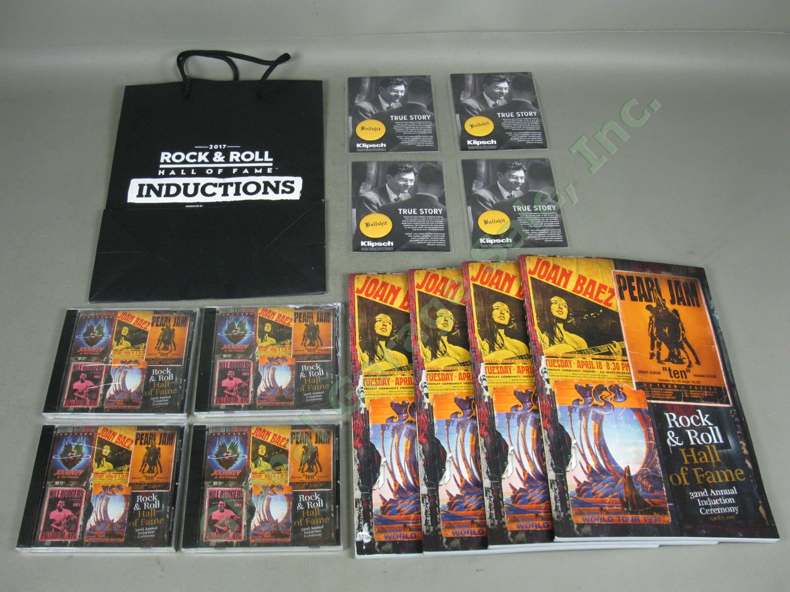2017 Rock + Roll Hall Of Fame Lot 4 Programs 4 Sealed CDs Buttons + VIP Bag NR!