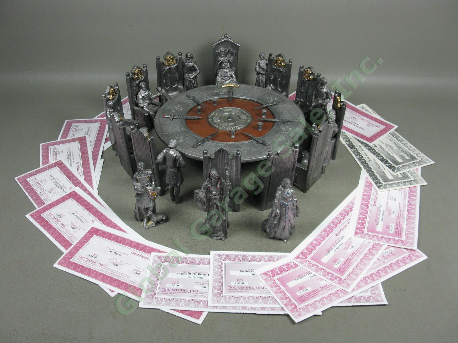 Michael Ricker Pewter Knights Of The Round Table Sculpture Statue Figure Set Lot