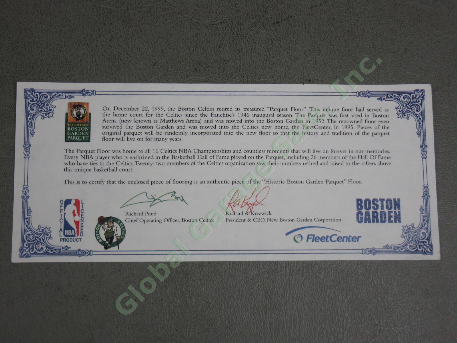 Larry Bird + Bill Russell Celtics Hand Signed Boston Garden Seats +Parquet Floor 12
