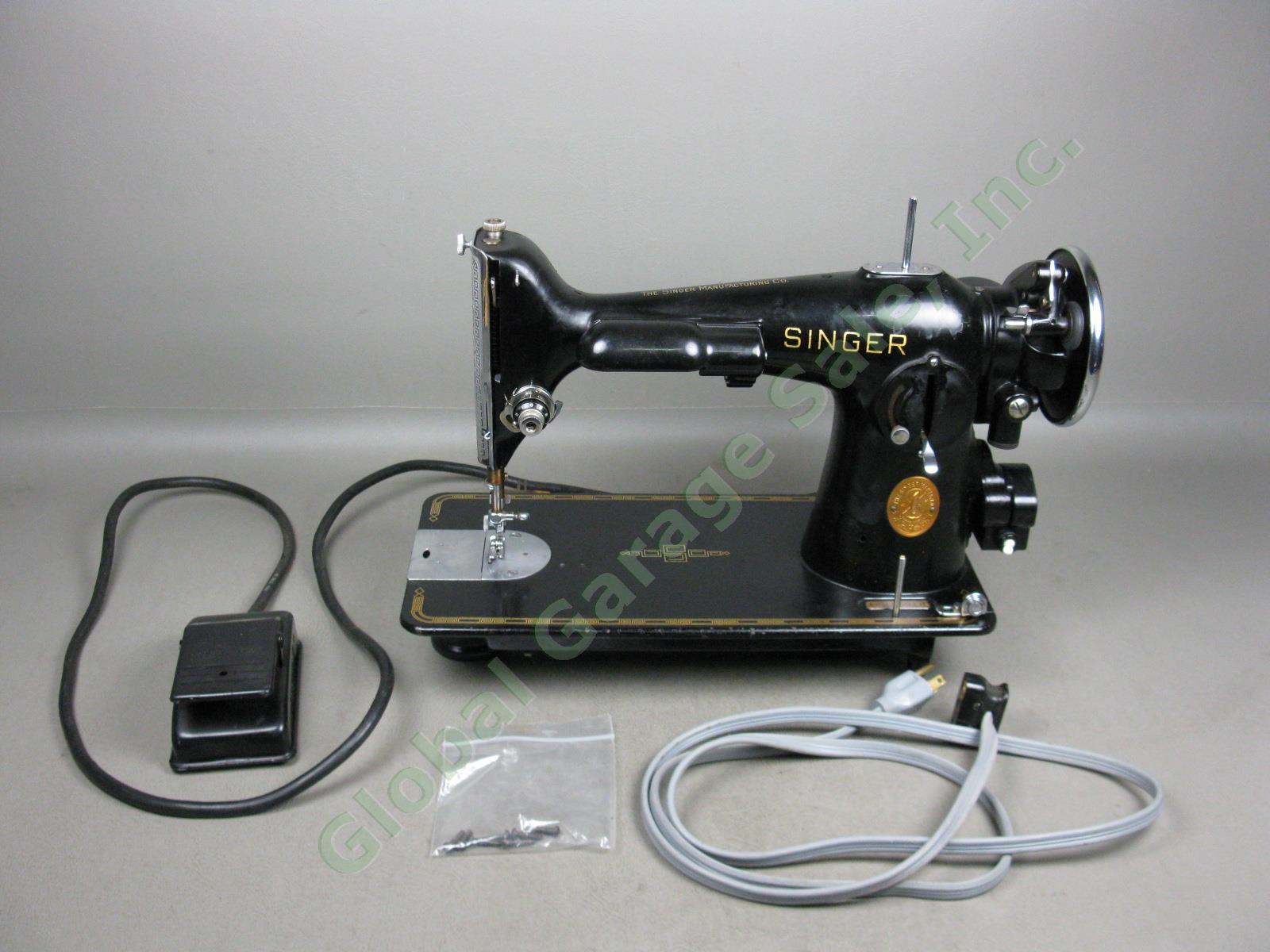 Vtg Antique 1939 Singer Model 201 Electric Sewing Machine +Pedal Serial AF296918