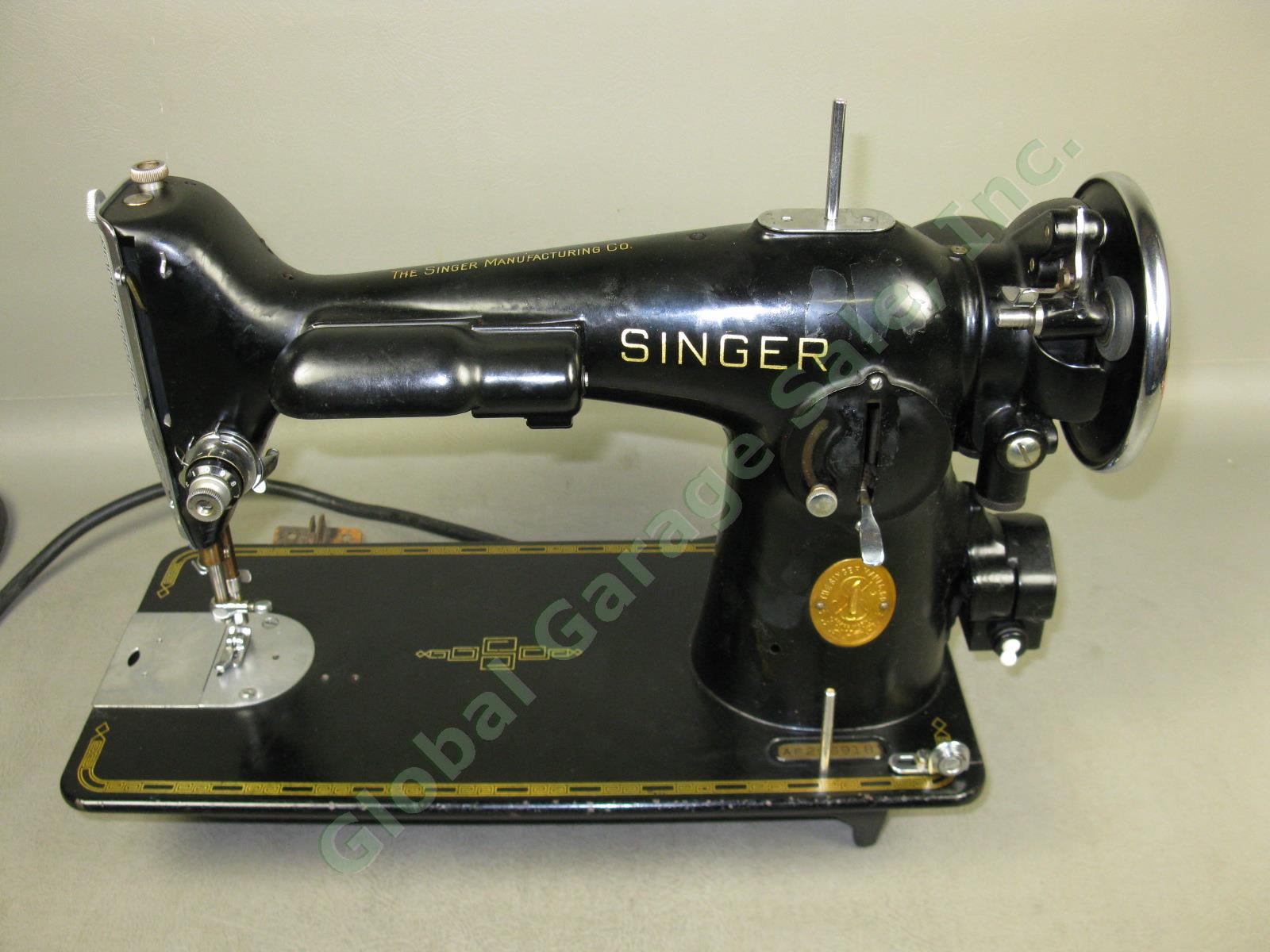 Vtg Antique 1939 Singer Model 201 Electric Sewing Machine +Pedal Serial AF296918 1