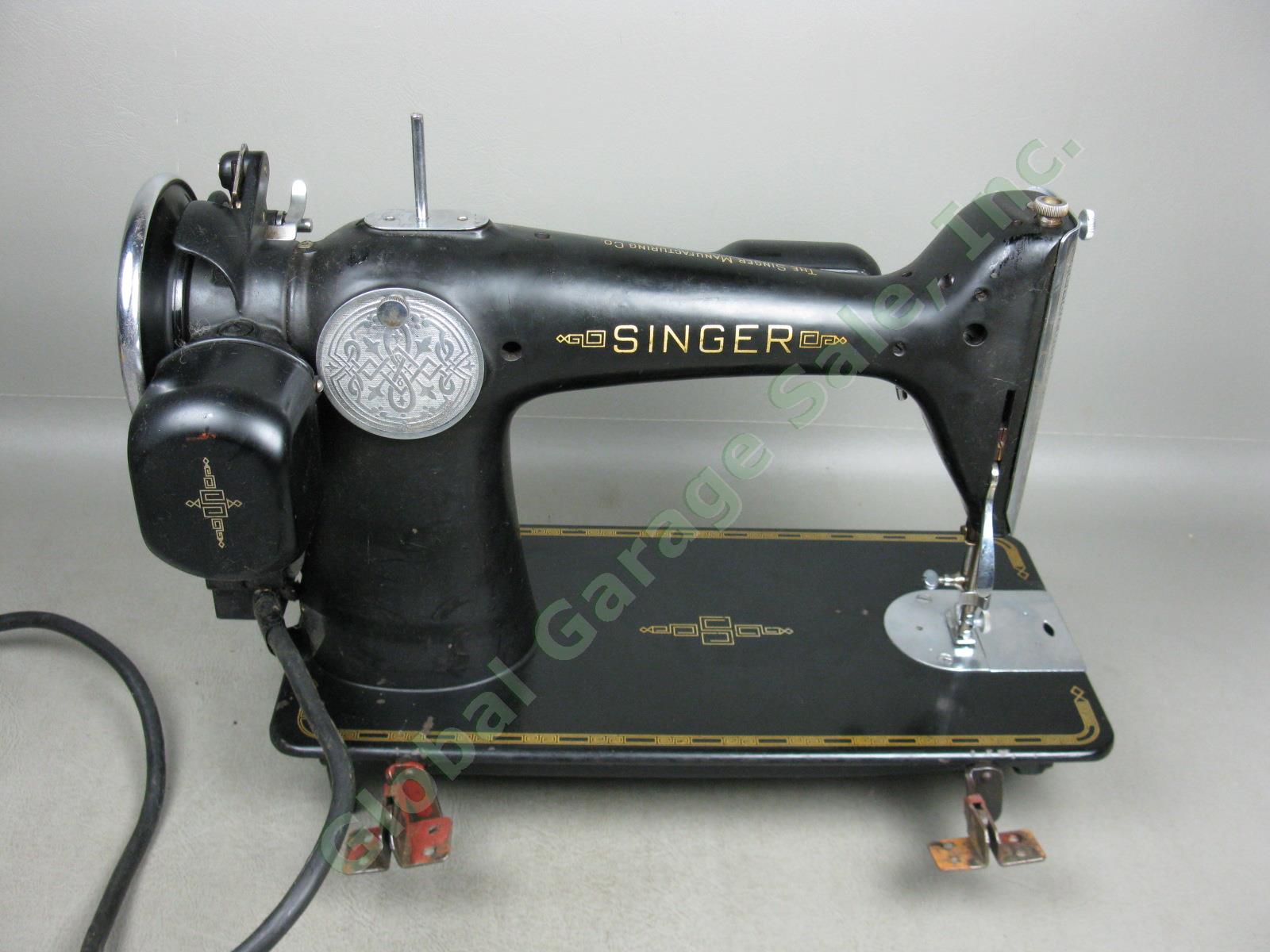 Vtg Antique 1939 Singer Model 201 Electric Sewing Machine +Pedal Serial AF296918 8
