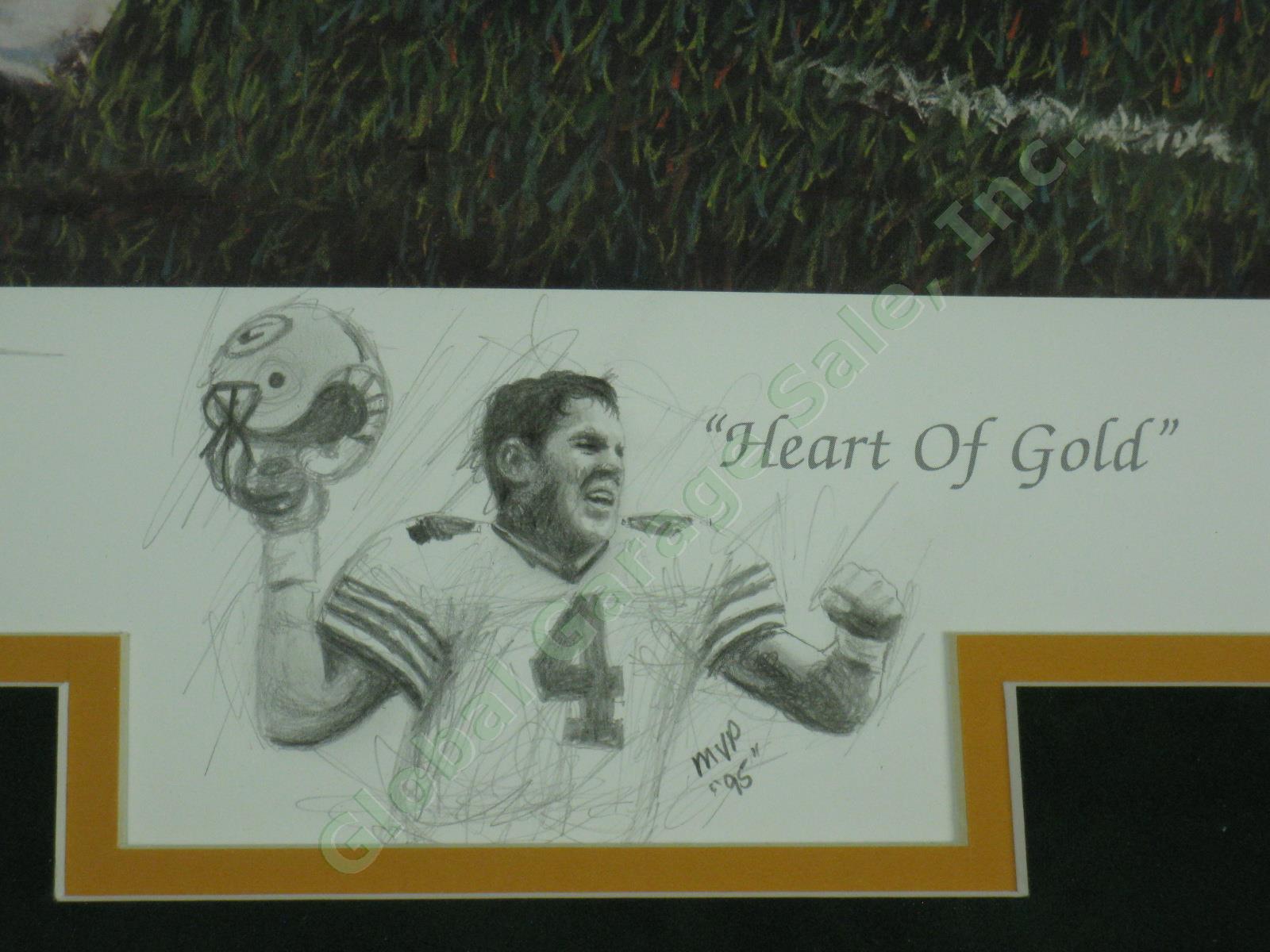 Brett Favre Signed Green Bay Packers Art Print Andrew Goralski Heart of Gold NR! 5