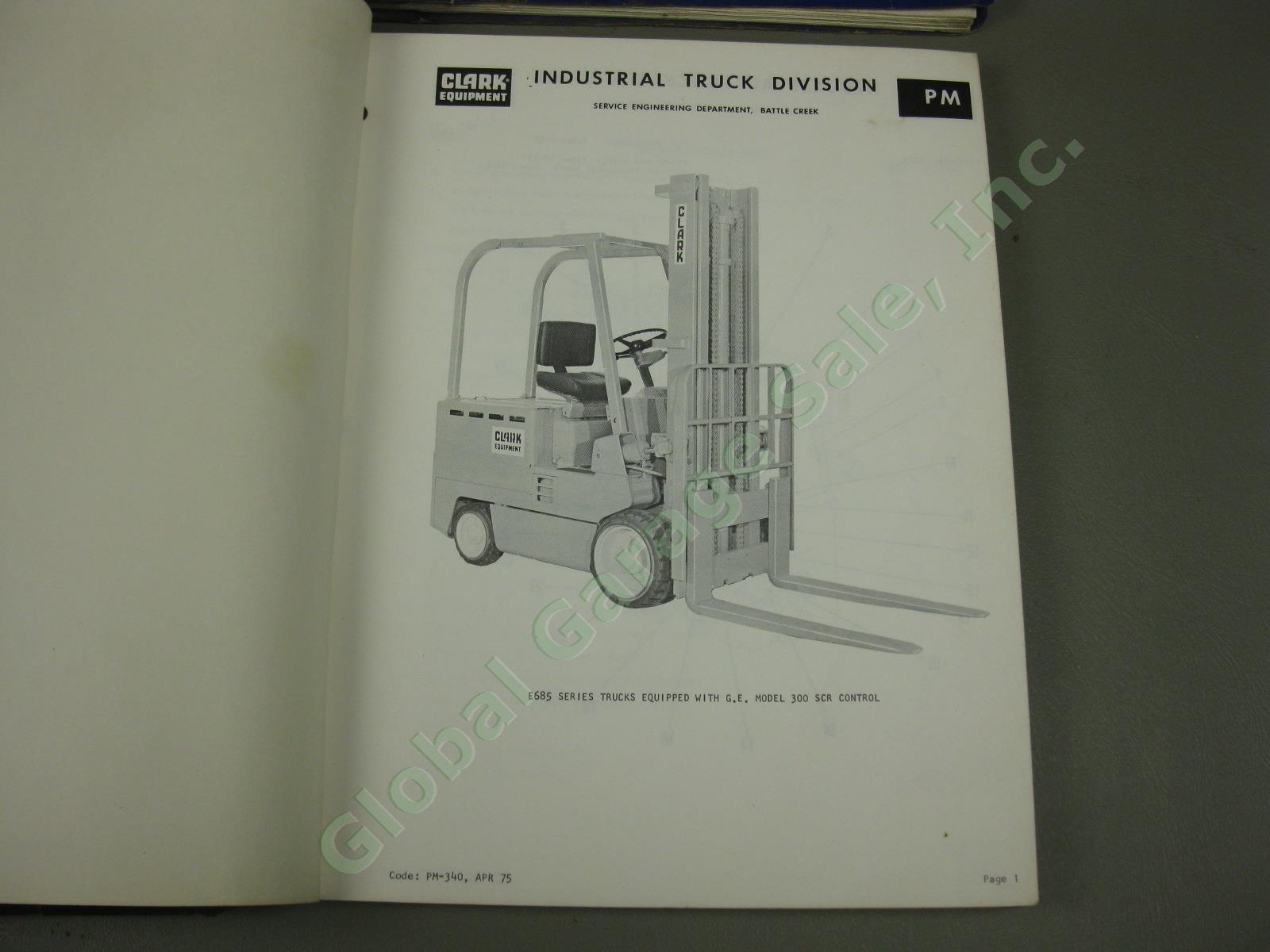 Clark Forklift Industrial Truck Operator Service Parts Manuals Lot C500 EC-60 70 2