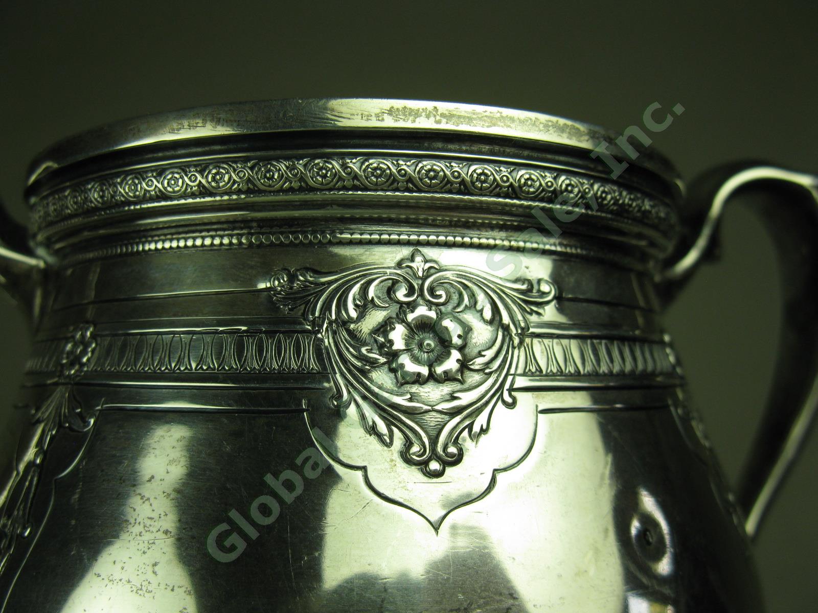 Vtg Antique Watson Solid Sterling Silver Creamer & Sugar Bowl Set Lot 652g Grams 3