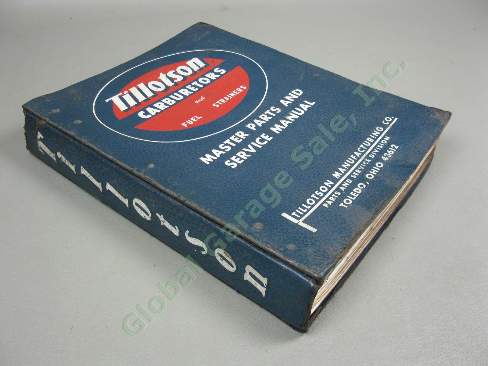 Vtg 1960s 1970s 80s Tillotson Carburetors Master Part Service Manual Lot Binder