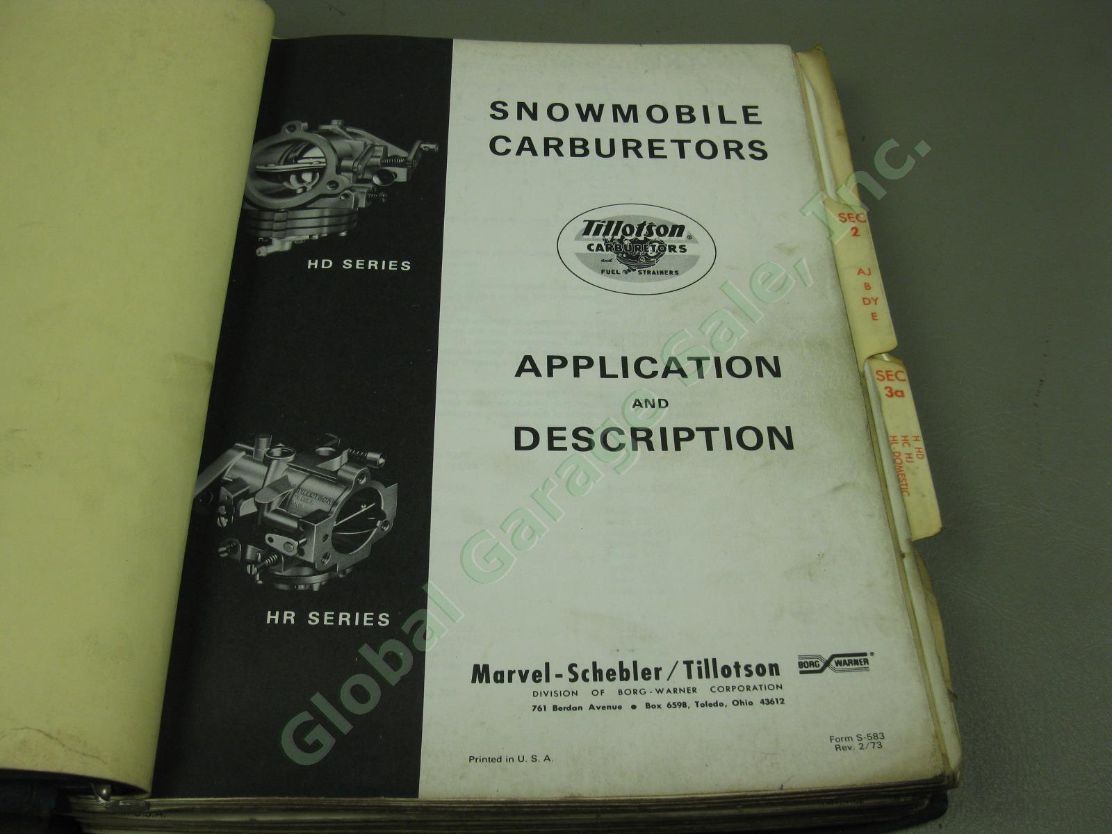 Vtg 1960s 1970s 80s Tillotson Carburetors Master Part Service Manual Lot Binder 2