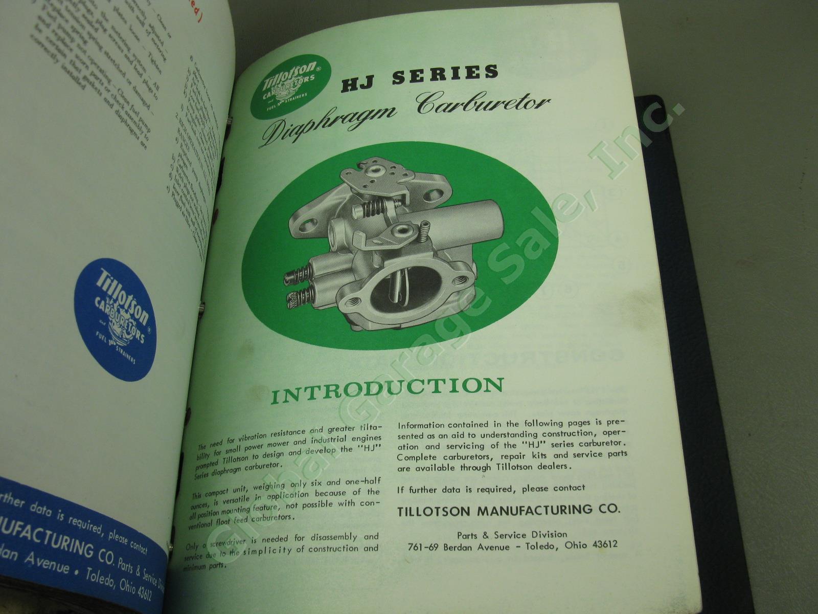 Vtg 1960s 1970s 80s Tillotson Carburetors Master Part Service Manual Lot Binder 5