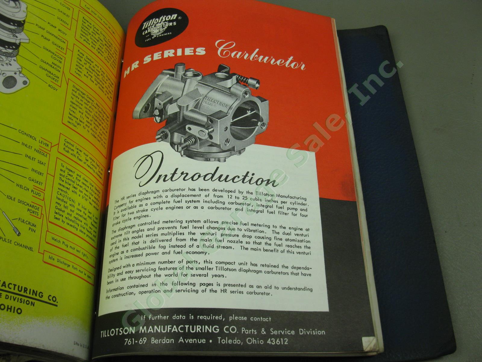 Vtg 1960s 1970s 80s Tillotson Carburetors Master Part Service Manual Lot Binder 7