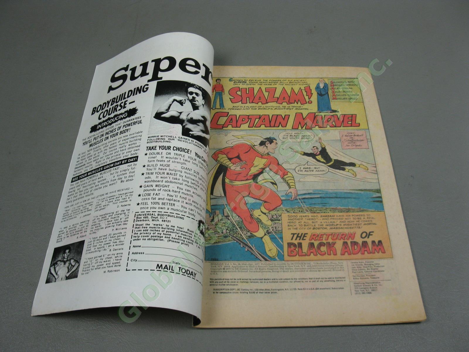 Rare Vtg 1977 DC Comics Shazam #28 1st First Modern App Appearance Black Adam NR 3