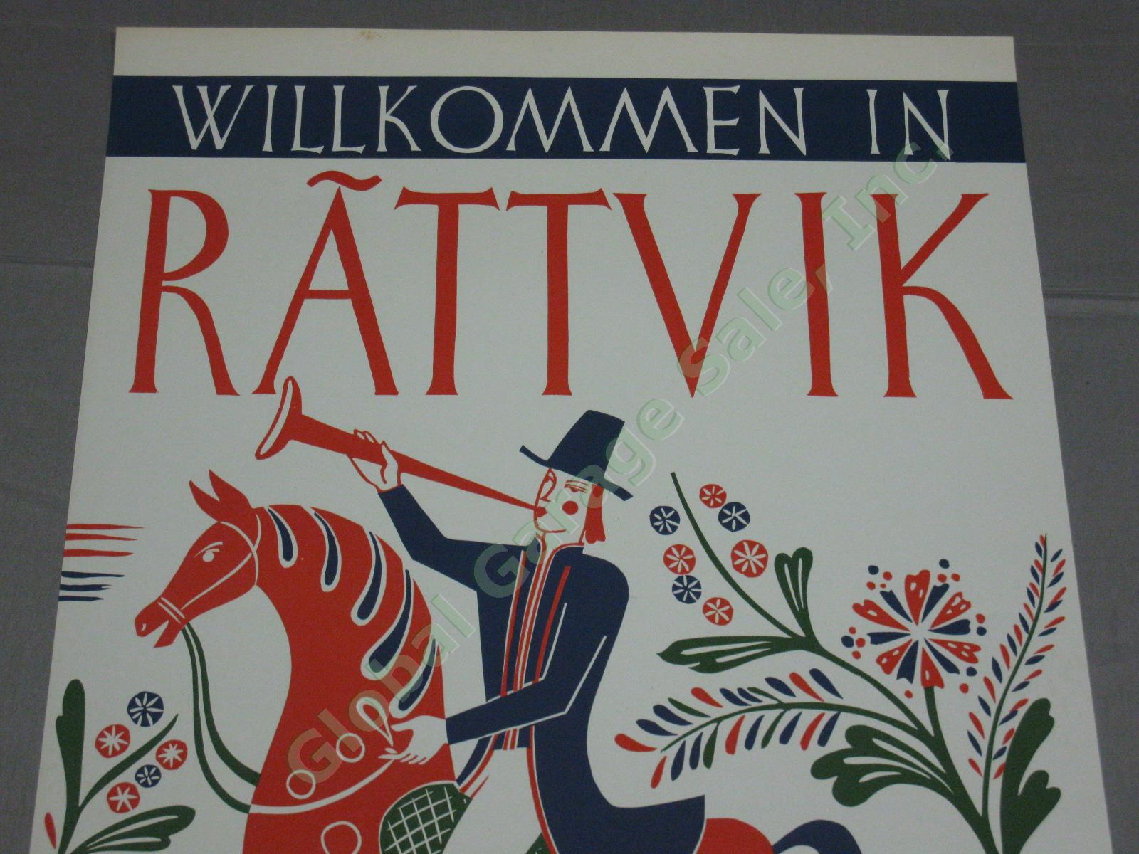 3 Vtg Swedish Sweden Travel Posters Rattvik Jerk Werkmester Vastmanland 1940s+ 2