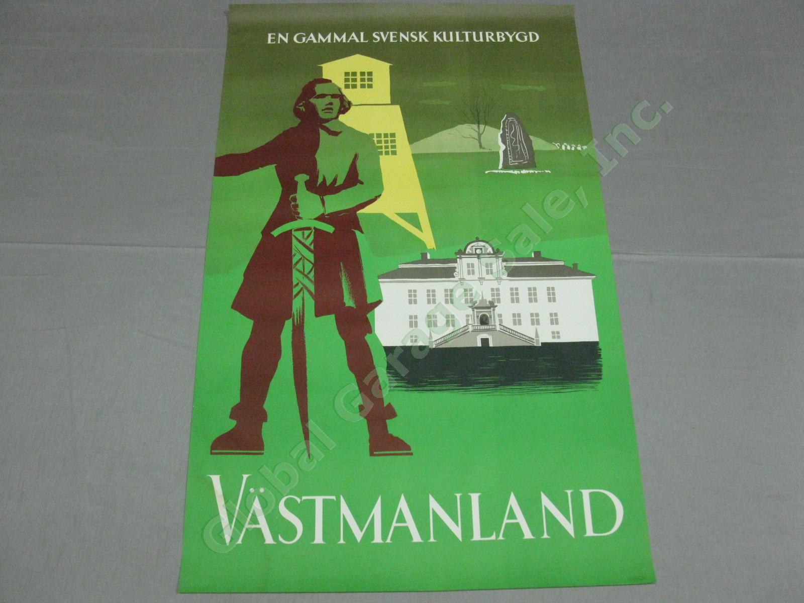 3 Vtg Swedish Sweden Travel Posters Rattvik Jerk Werkmester Vastmanland 1940s+ 6