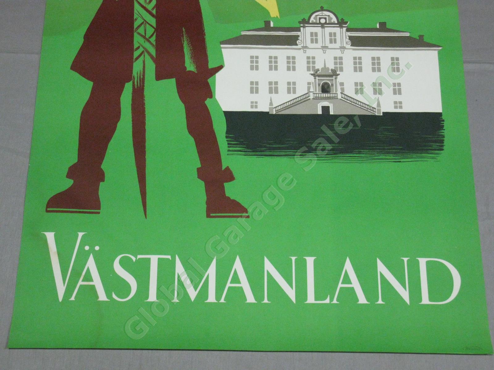 3 Vtg Swedish Sweden Travel Posters Rattvik Jerk Werkmester Vastmanland 1940s+ 8
