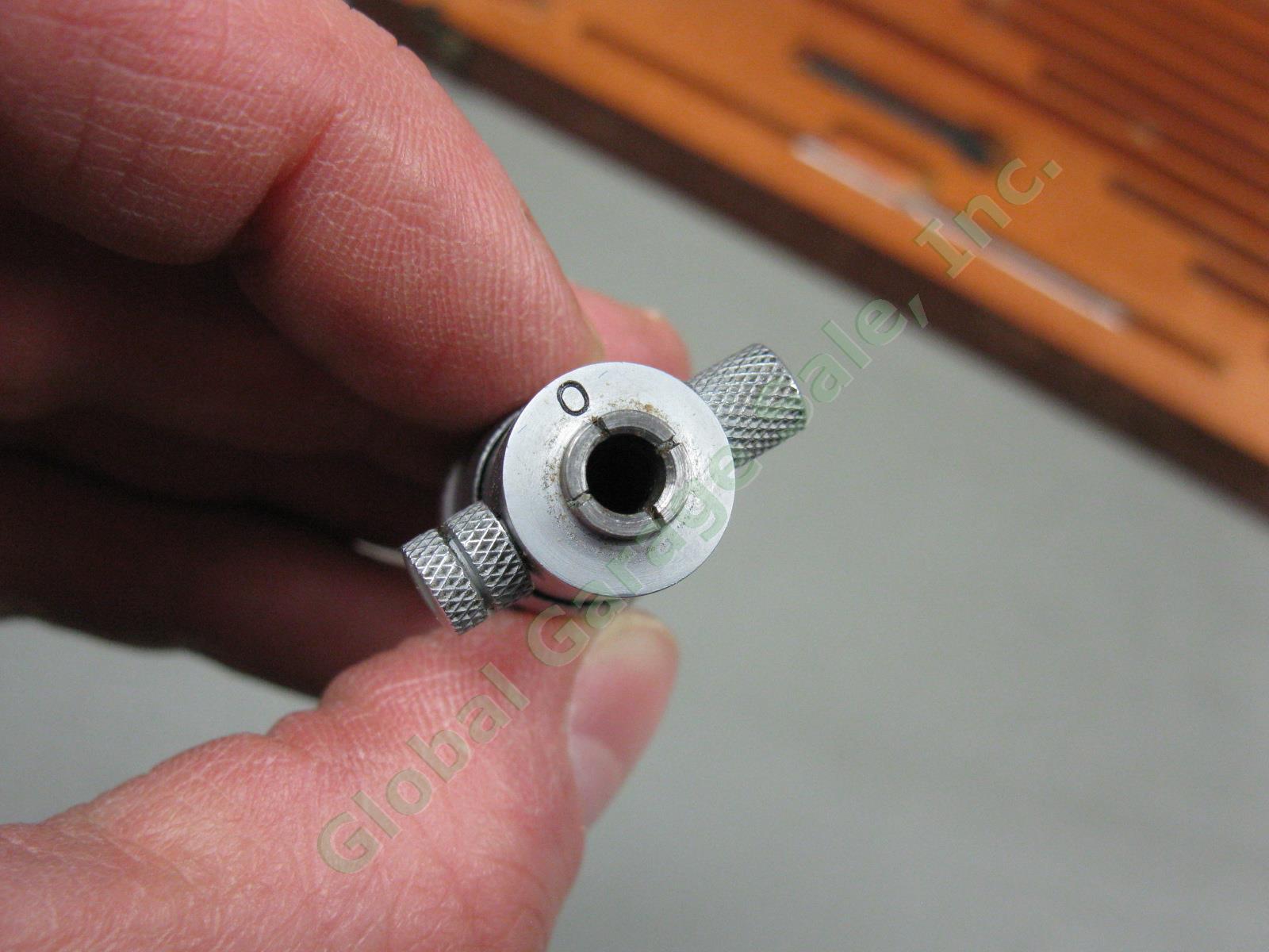 13pc Starrett Machinist Solid Rod Inside Micrometer Set 124B +Head Wood Case Box 4