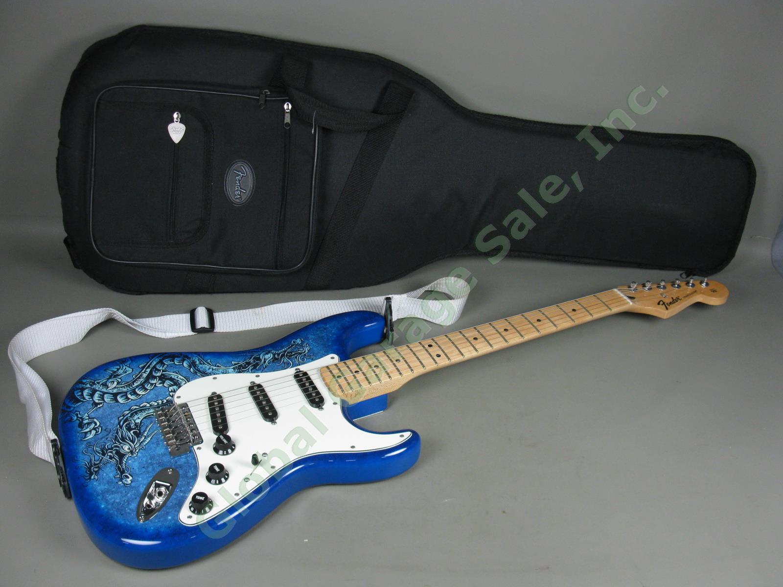 MINT! 2015 Fender David Lozeau Blue Dragon Stratocaster Electric Guitar w/Case