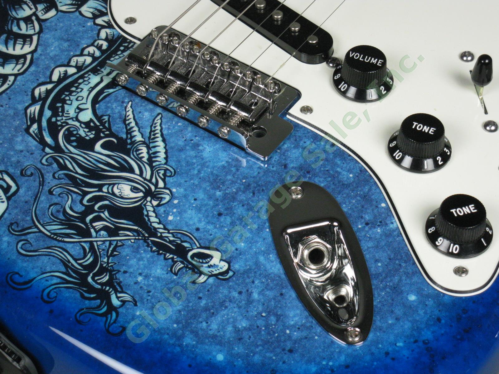 MINT! 2015 Fender David Lozeau Blue Dragon Stratocaster Electric Guitar w/Case 4