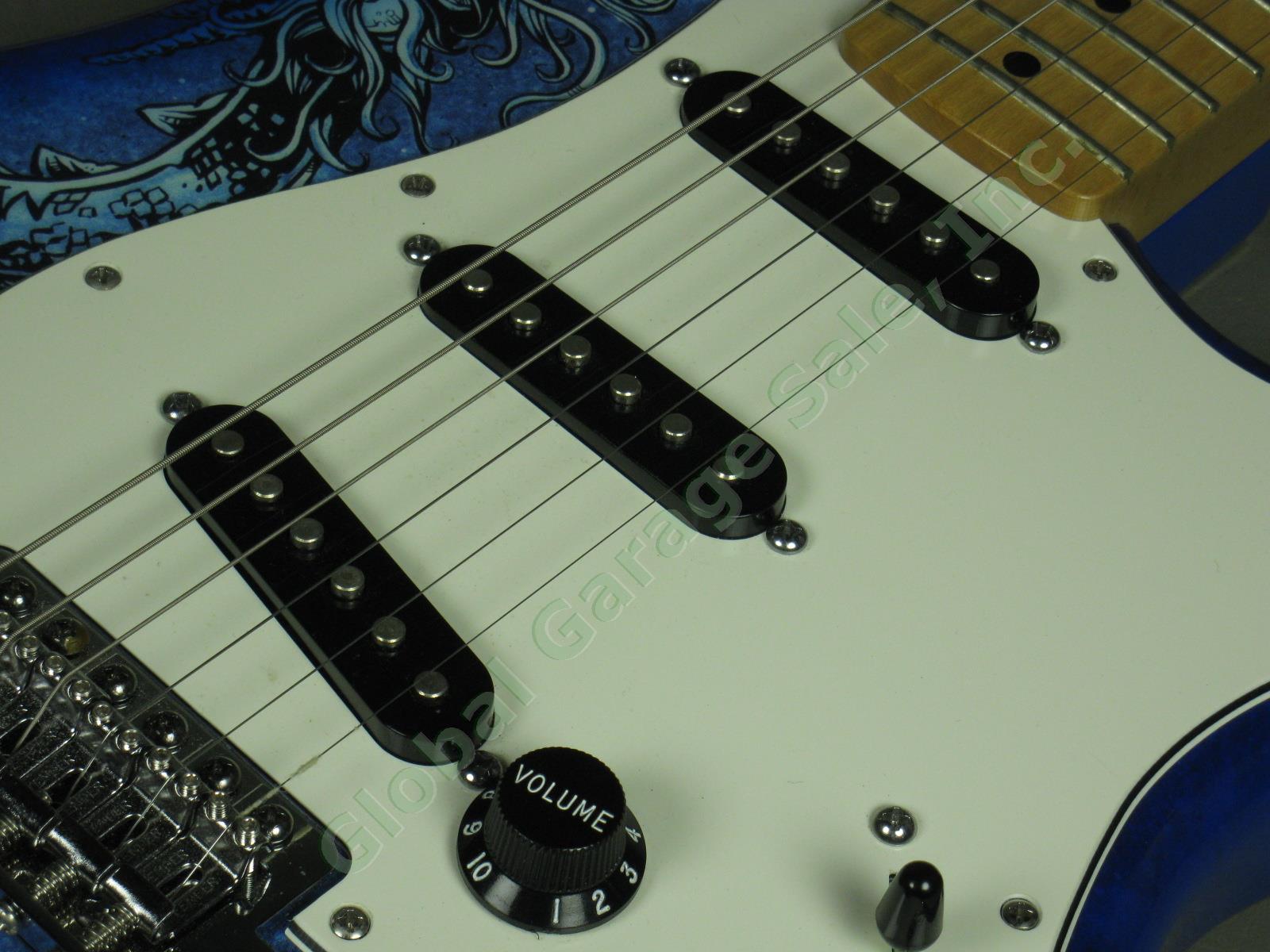 MINT! 2015 Fender David Lozeau Blue Dragon Stratocaster Electric Guitar w/Case 5