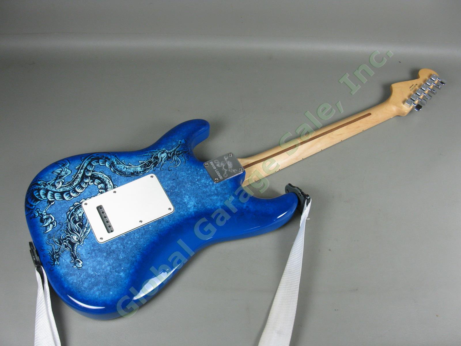 MINT! 2015 Fender David Lozeau Blue Dragon Stratocaster Electric Guitar w/Case 13