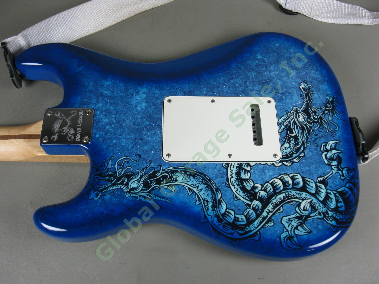 MINT! 2015 Fender David Lozeau Blue Dragon Stratocaster Electric Guitar w/Case 14