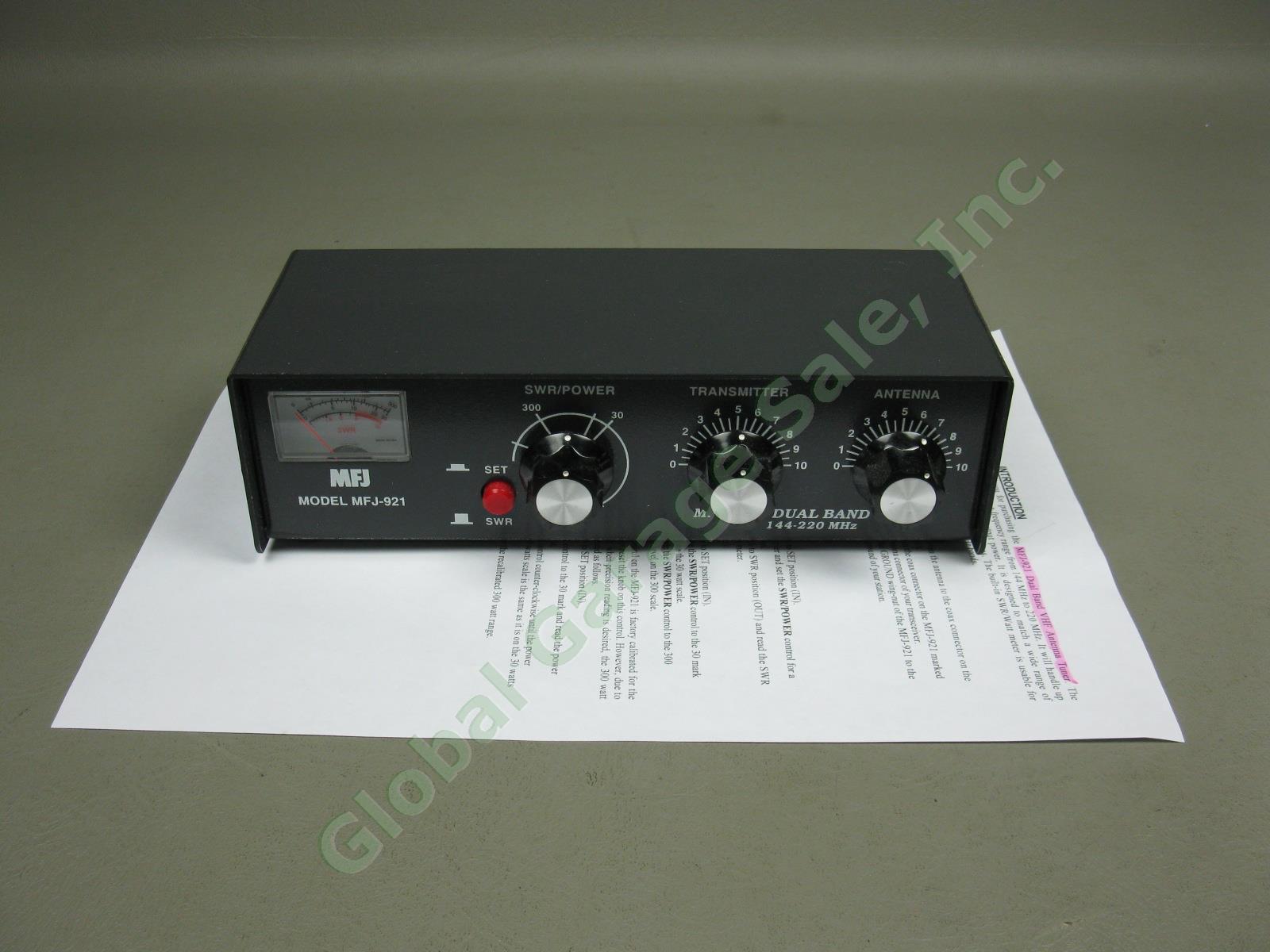 Black MFJ-921 VHF Dual Band Ham Radio Antenna Tuner 144-220MHz Tested Works + NR