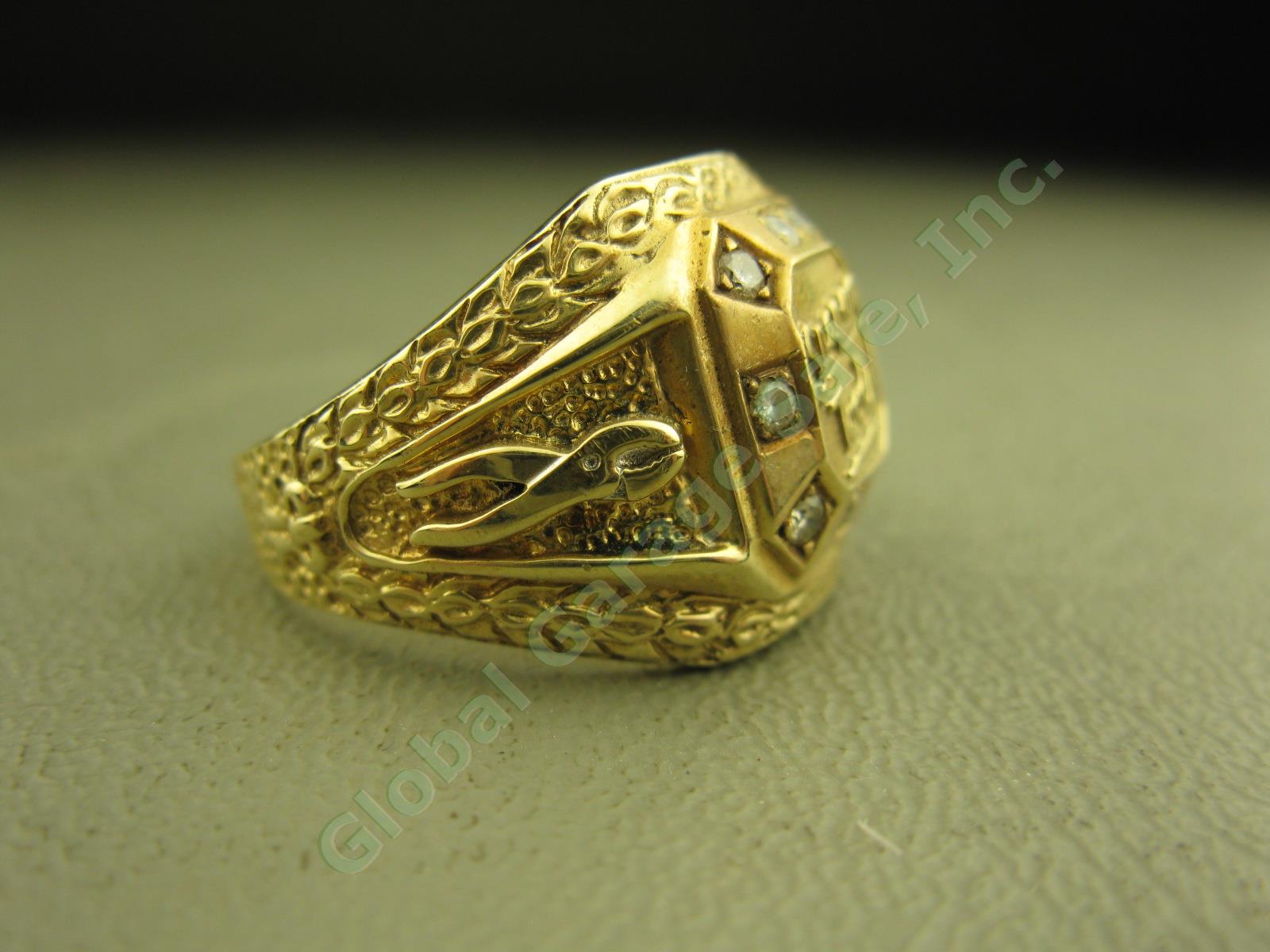 Snap-On Tools Dealer Sales Award 10K Gold Ring W/9 Diamonds 13.8 Gram Size 10.75 1