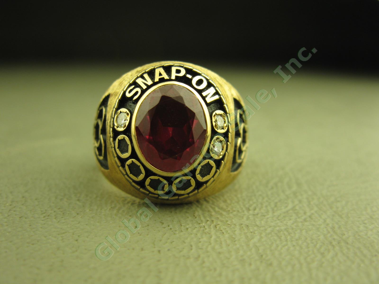 Snap-On Tools Dealer Sales Award 10K Gold Ring W/3 Diamonds 20.5 Gram Size 10.75