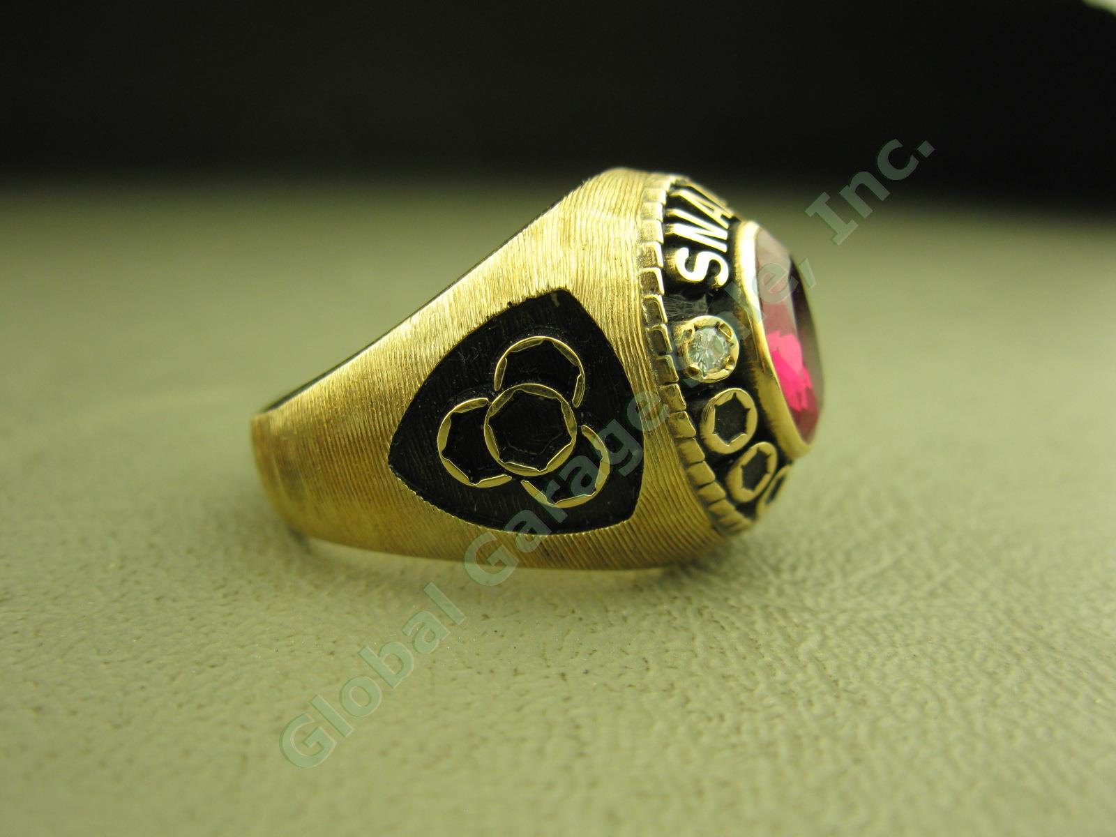 Snap-On Tools Dealer Sales Award 10K Gold Ring W/3 Diamonds 20.5 Gram Size 10.75 1
