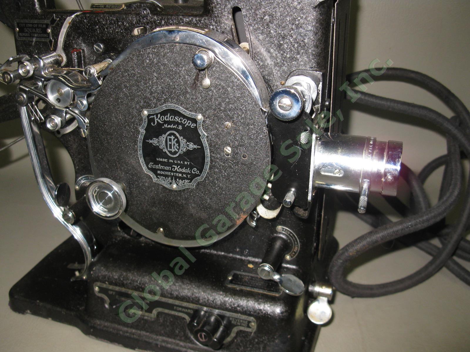 Vtg Antique Eastman Kodak Kodascope Model B 16mm Movie Film Projector + Case Lot 2