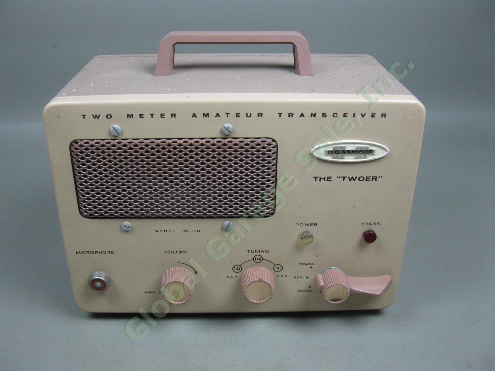 Vtg Heathkit HW-30 The Twoer Two Meter Amateur Ham Radio Tube Transceiver No Mic