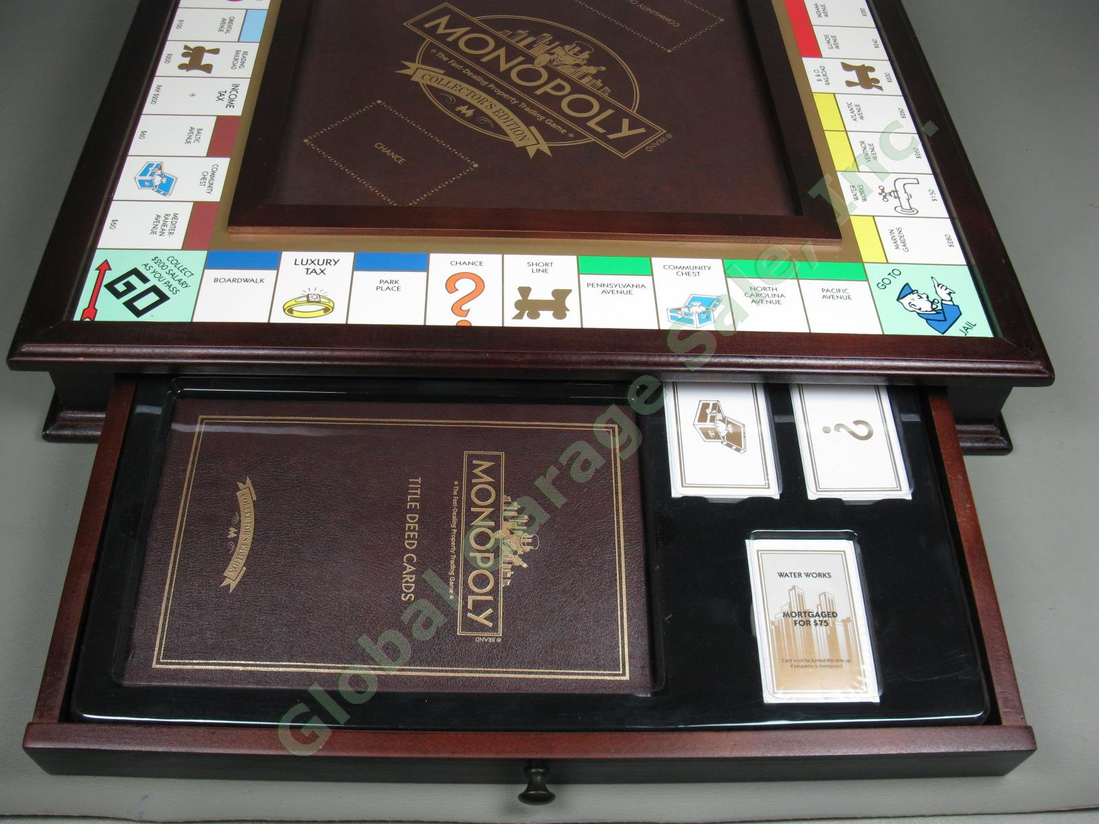 NEW Hasbro Monopoly Collectors Edition Board Game In Wooden Case Never Used NR 3