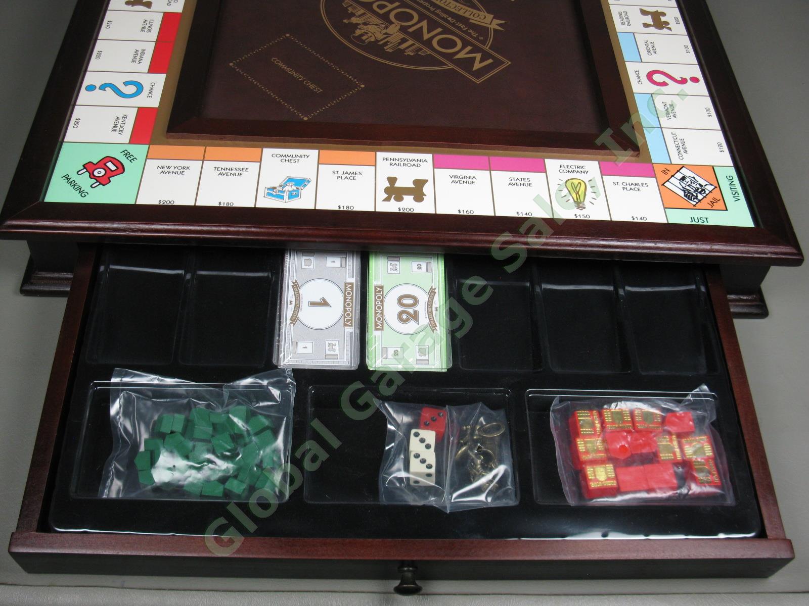 NEW Hasbro Monopoly Collectors Edition Board Game In Wooden Case Never Used NR 4