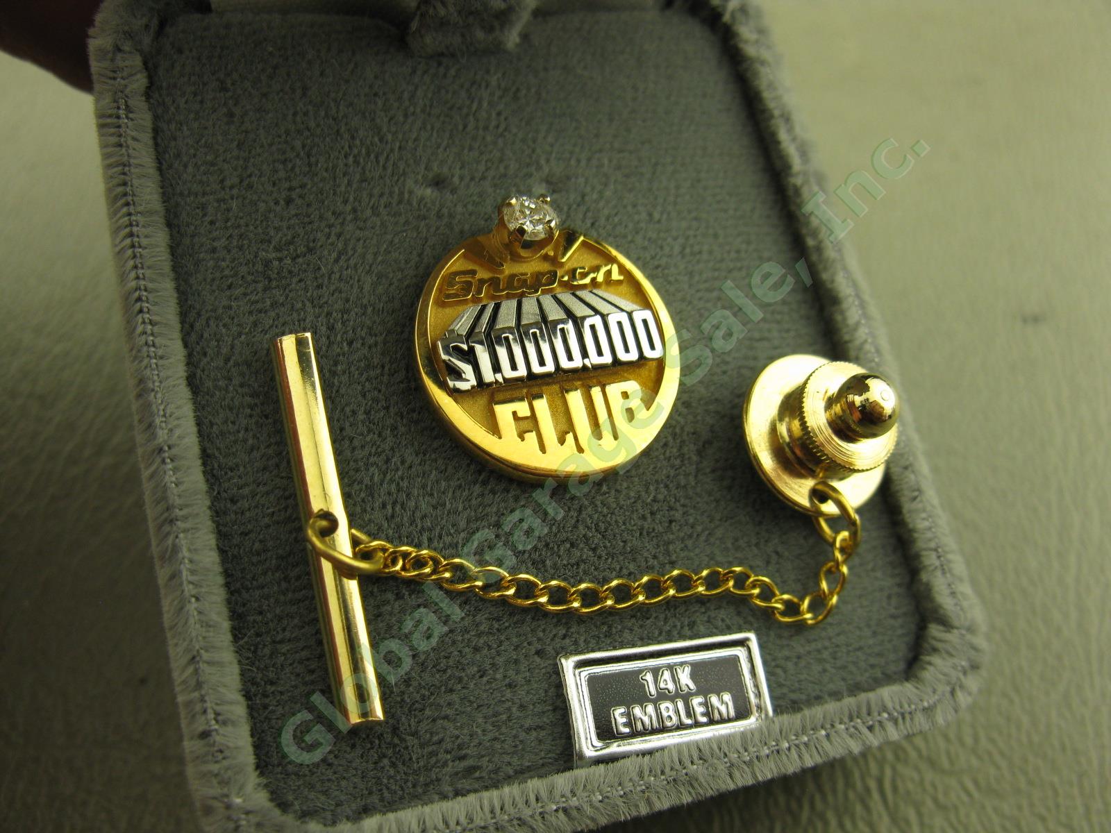 Snap-On Tools 1 Million Club 14K Gold +Diamond Dealer Tie Tac Tack Lapel Hat Pin 1