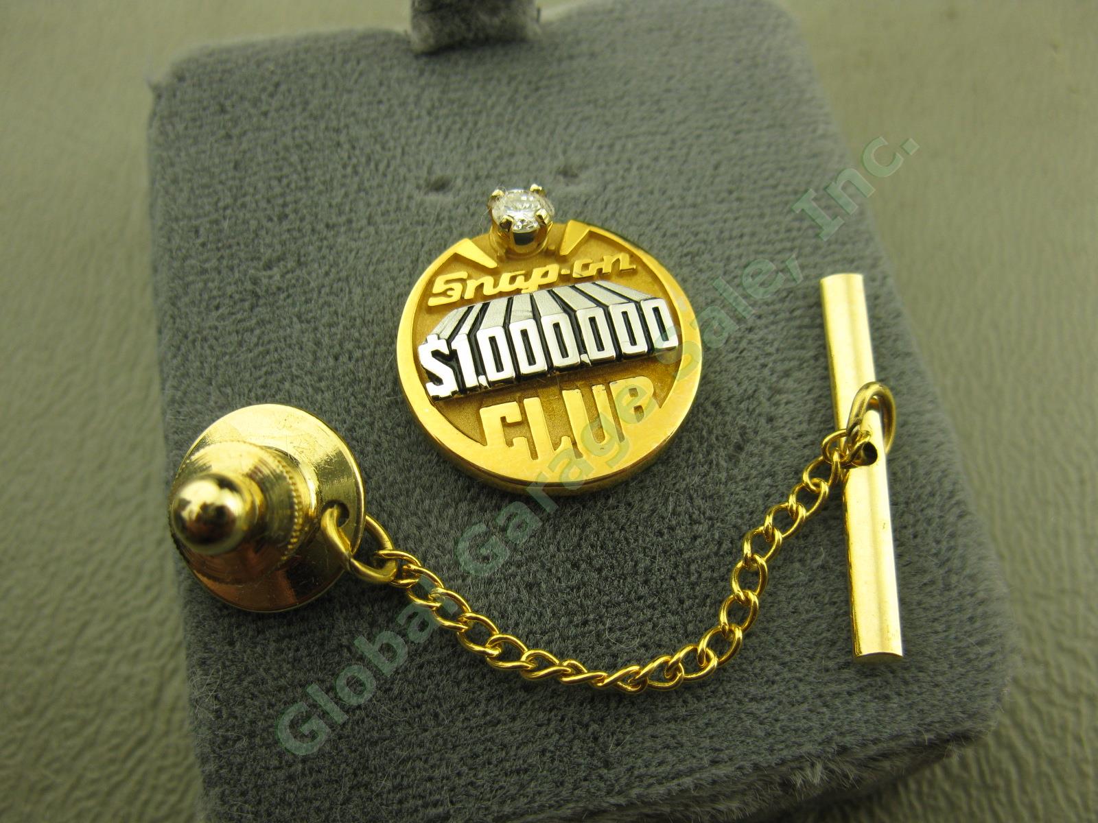 Snap-On Tools 1 Million Club 14K Gold +Diamond Dealer Tie Tac Tack Lapel Hat Pin 2