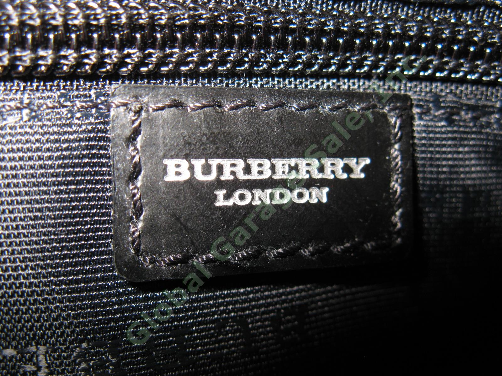 Burberry Lot PVC Coat Canvas Purse Makeup Pouch Bag + Belt Horseferry Nova Check 15