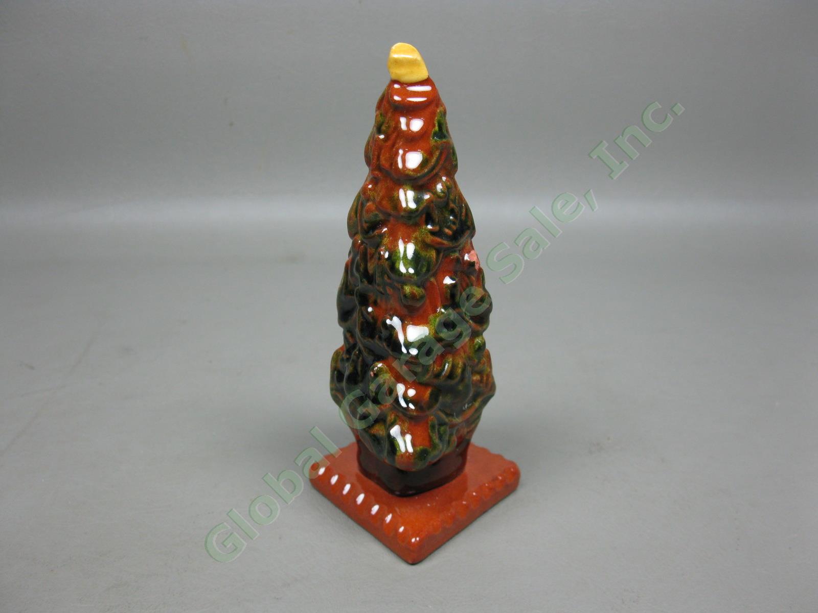 Early Vtg 1995 Lester Breininger Redware Pottery Xmas Tree Figure Figurine 5" NR 1