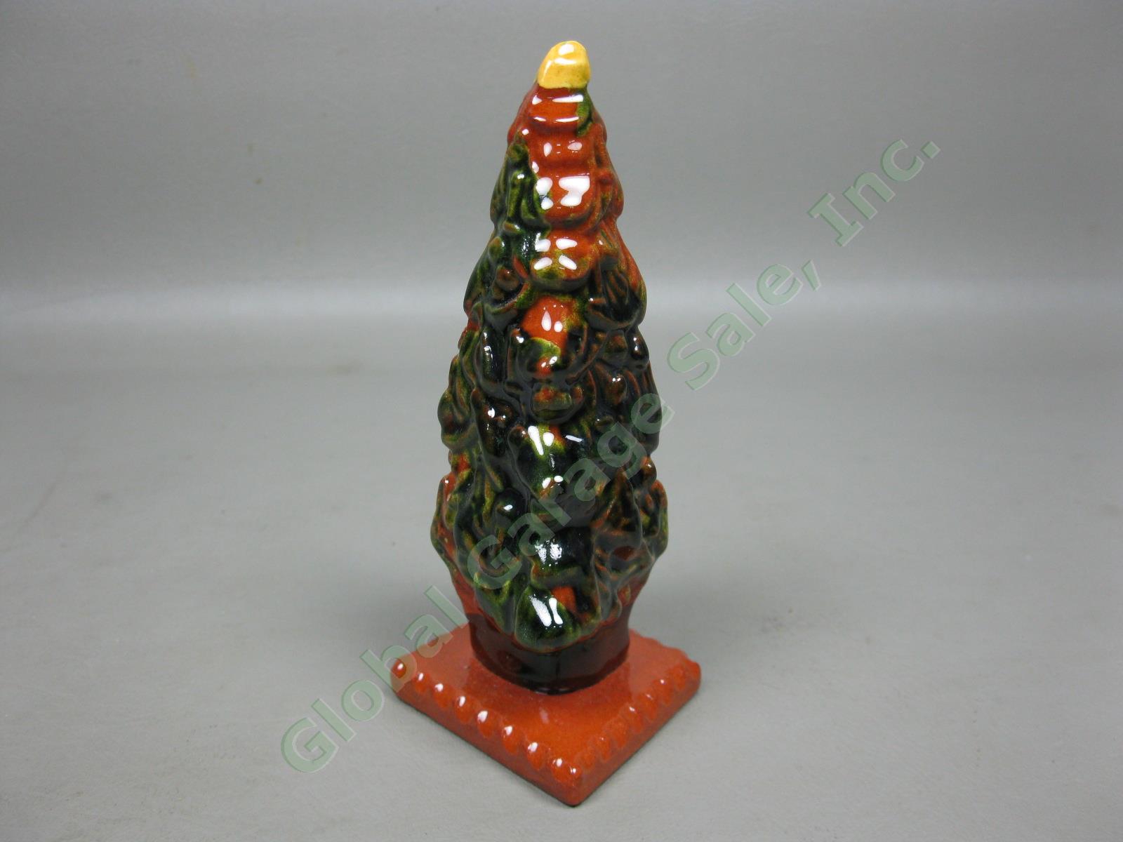 Early Vtg 1995 Lester Breininger Redware Pottery Xmas Tree Figure Figurine 5" NR 2
