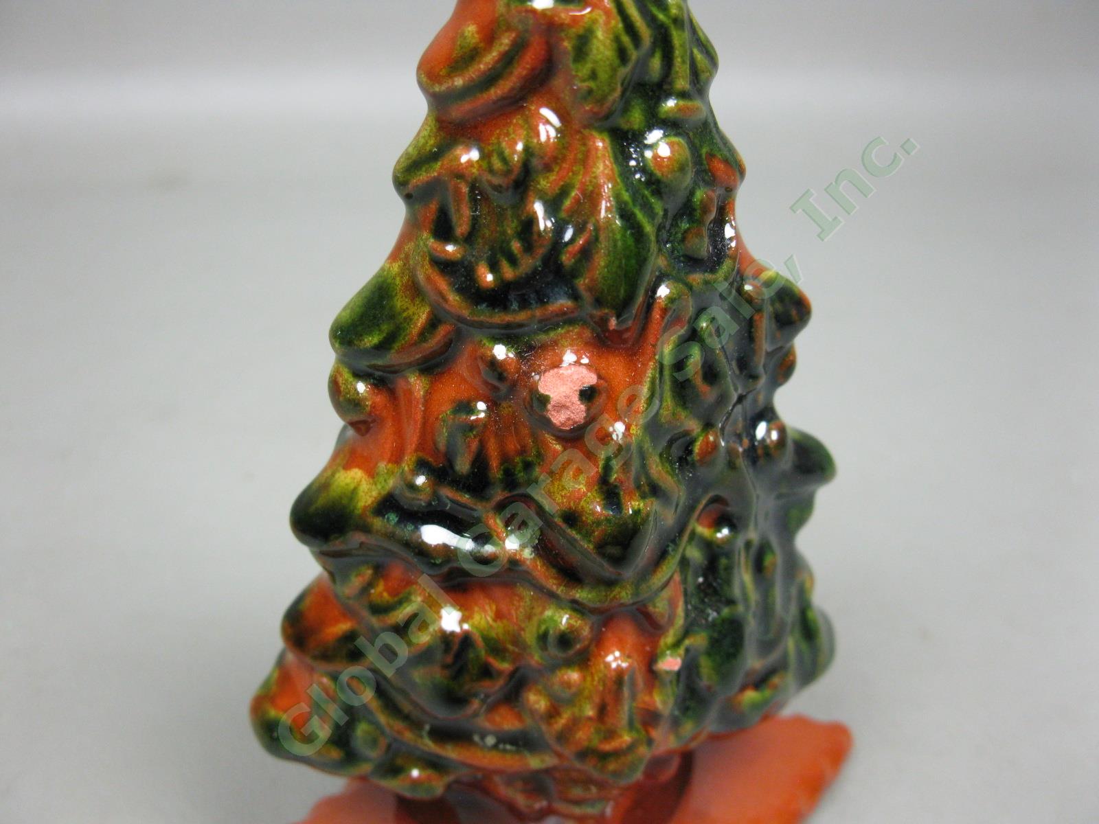 Early Vtg 1995 Lester Breininger Redware Pottery Xmas Tree Figure Figurine 5" NR 4